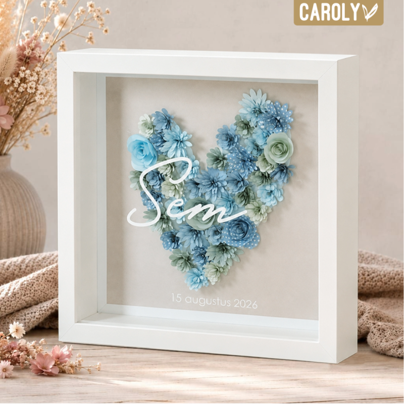 Boxframe flowers blue