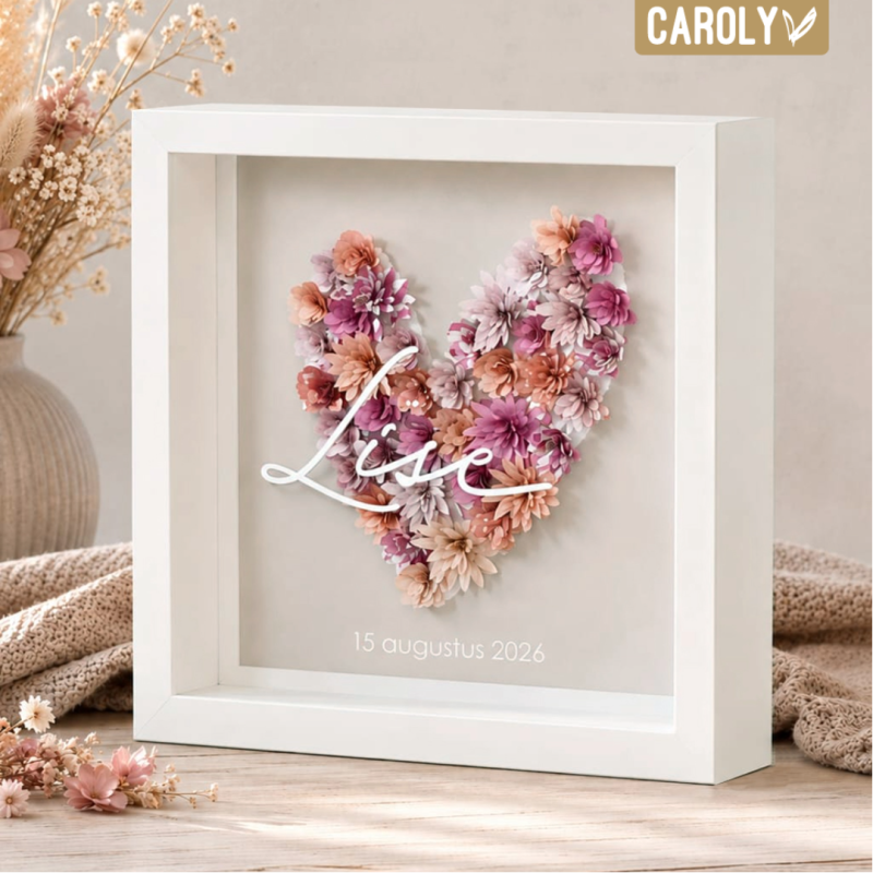 Boxframe flowers pink