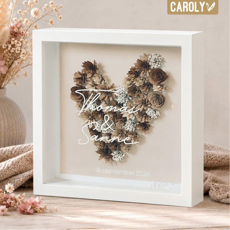 Boxframe flowers taupe