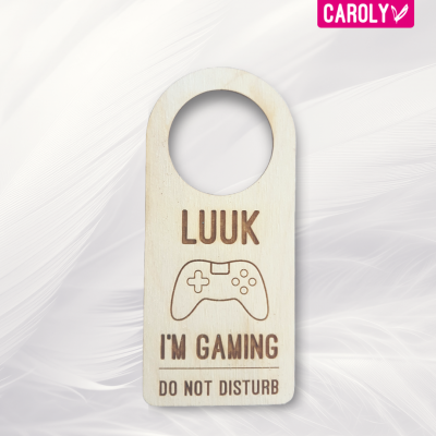 Houten deurhanger gaming met naam