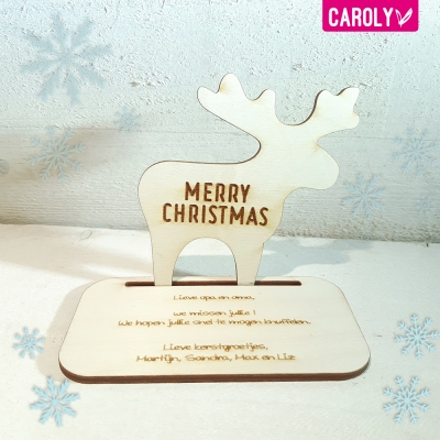 Houten kerstkaart - rendier Houten kerstkaart - rendier