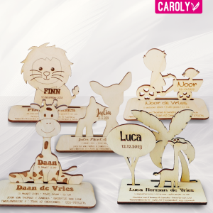 Houten geboortekaartjes 3D