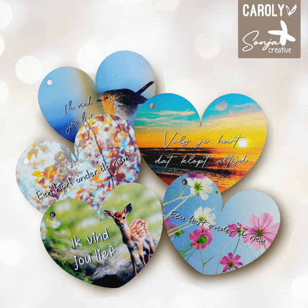 Aanbieding! Setje van 5 hartenkaarten