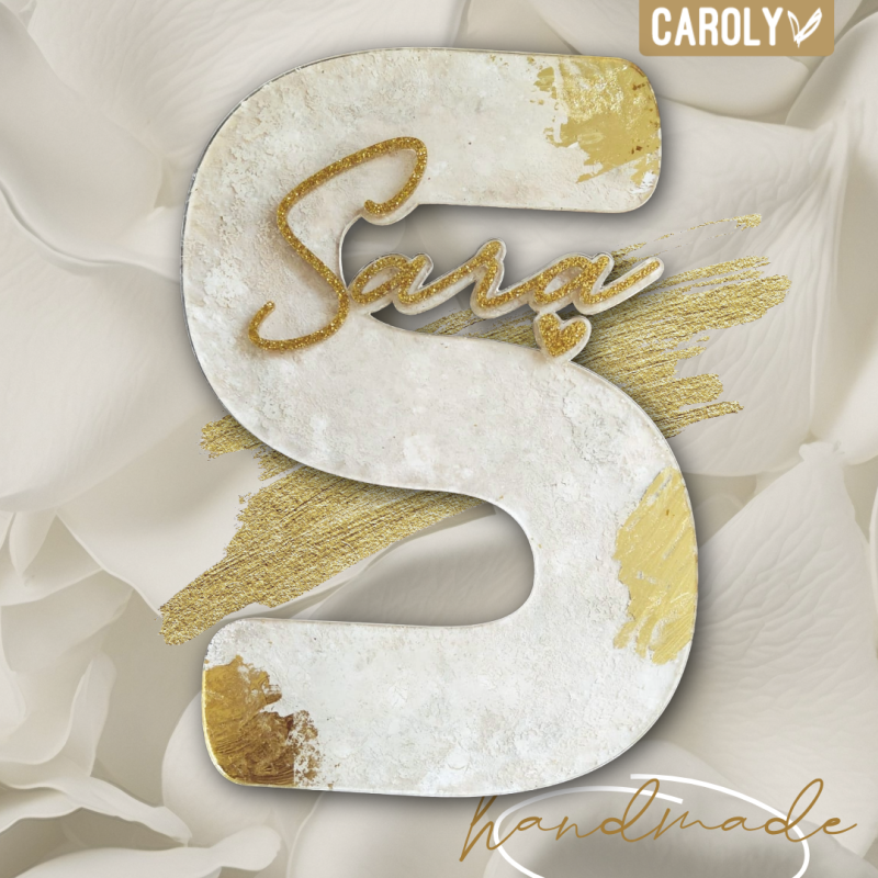 Naamletter handmade - creme