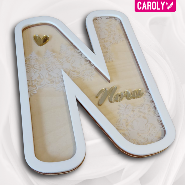 Naamletter hout/goud