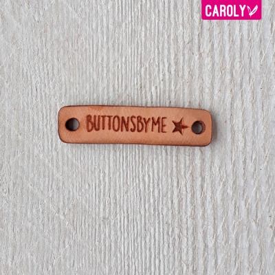 Leren label met eigen tekst 1x4cm Leren label met eigen tekst 1x4cm