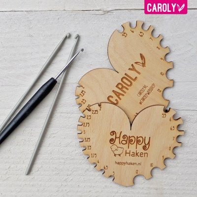 Haaknaalden-meter met logo