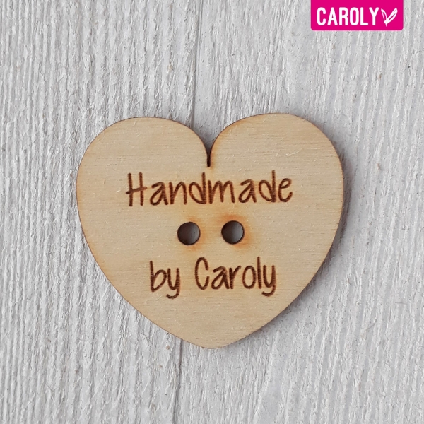 Houten hartje met eigen tekst 25mm