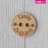 Houten knoop met naam of eigen tekst 15mm