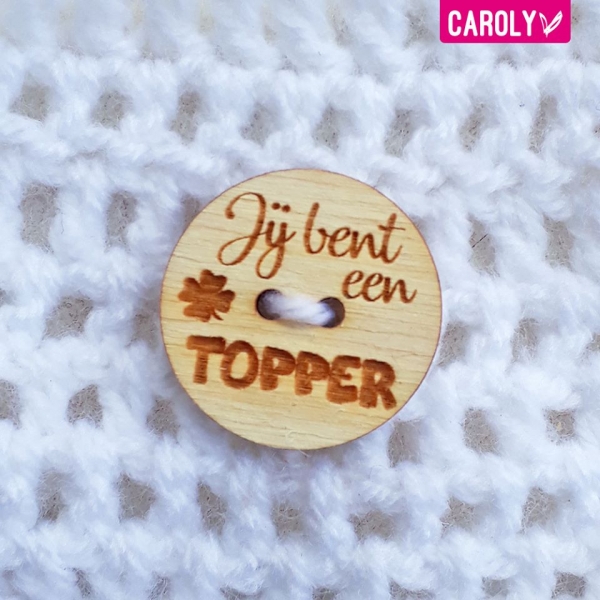 Houten knoop "topper"