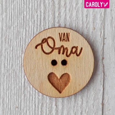 Houten knoop "van Oma"
