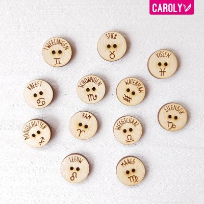 Setje knopen met sterrenbeeld-afbeeldingen