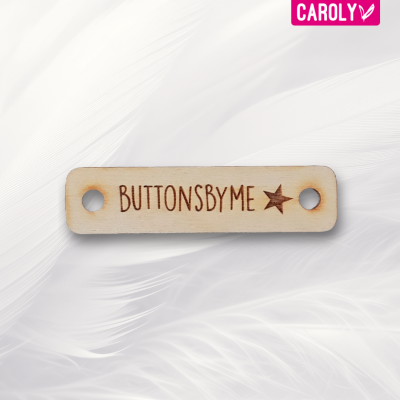Houten label met naam of eigen tekst 10x40mm