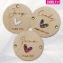 Houten naamlabel met glitter hartje
