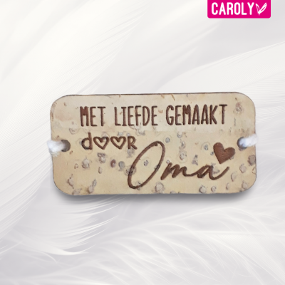 Label kurk "Met liefde gemaakt door Oma" 20x40mm