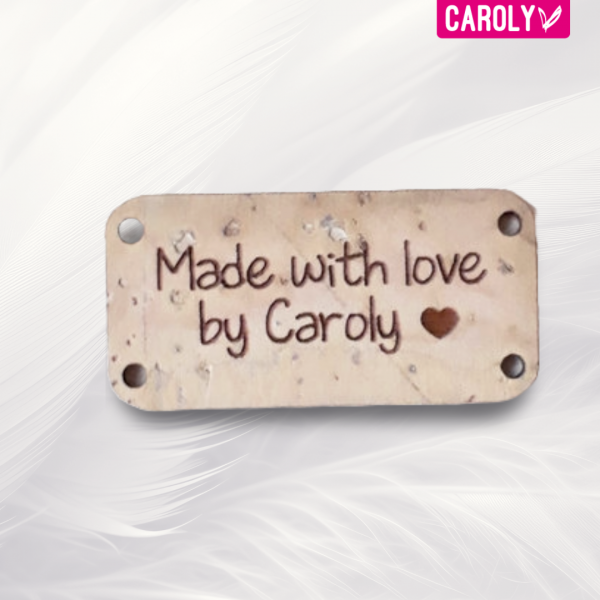 Label kurk met naam of eigen tekst 20x40mm