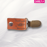 Vestclip leer "handmade by" met naam 