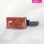 Vestclip leer "met liefde gemaakt"