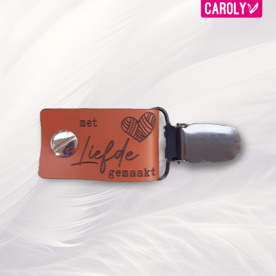 Vestclip leer "met liefde gemaakt"