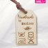 Houten waslabel "Handmade by"