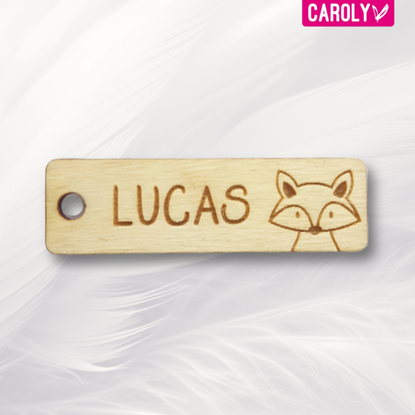 Houten naamlabel "Vosje"