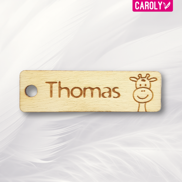 Houten naamlabel "Giraffe"