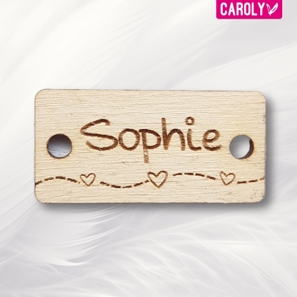 Houten naamlabel "Sophie"