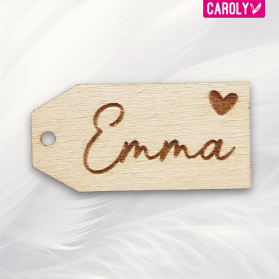 Houten naamlabel "Emma"