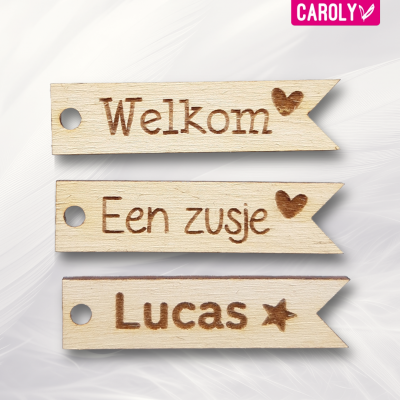Houten naamlabel "Lucas"
