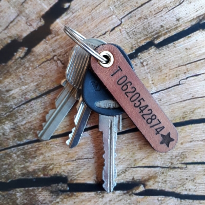 Sleutelhanger leer