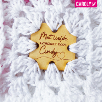 Square "met liefde gemaakt door" met naam