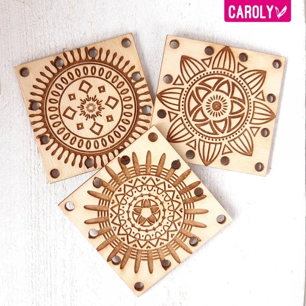 Squares-mandala 64mm setje1