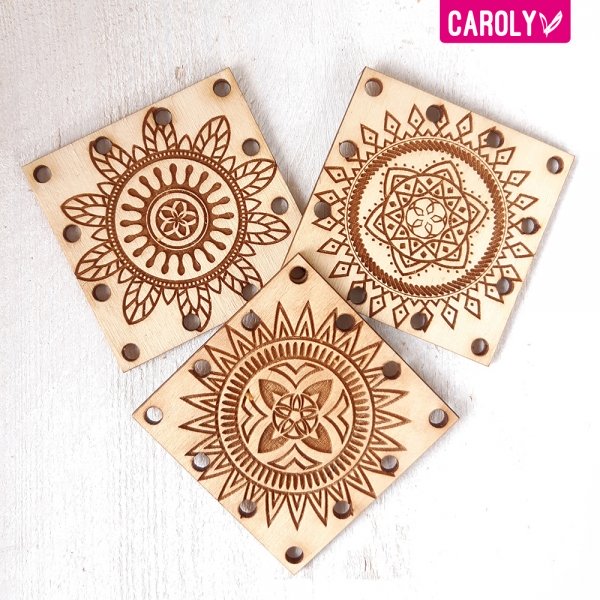 Squares-mandala 64mm setje3