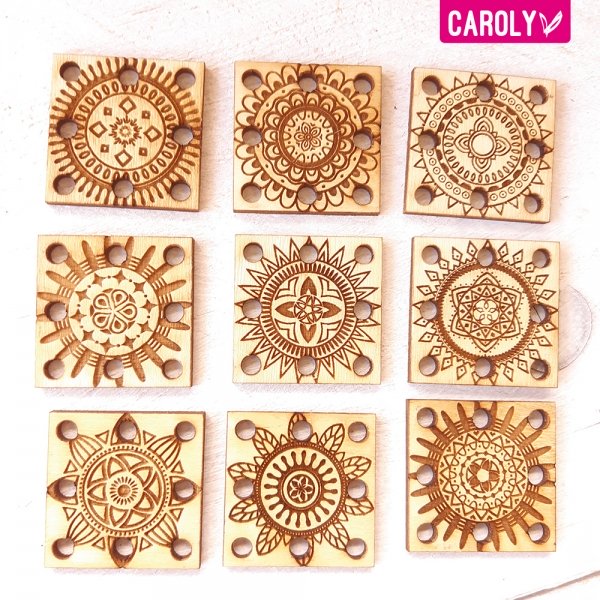 Setje squares-mandala 36mm