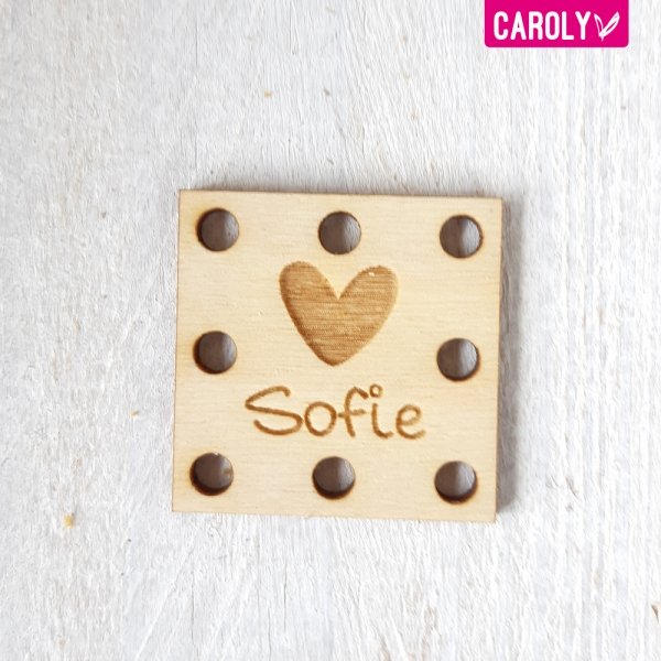 Square "hartje" met naam