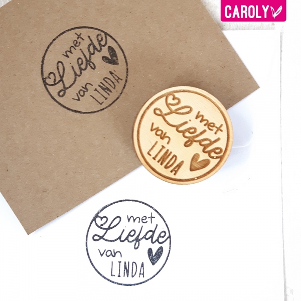 Stempel "met liefde" met naam