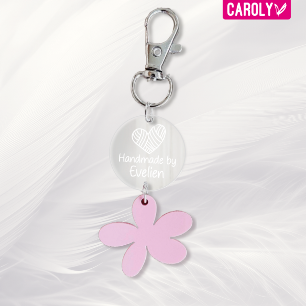 Tashanger "handmade by" met naam