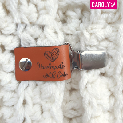 Vestclip leer "handmade with love"