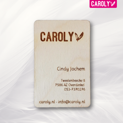 Houten visitekaartje